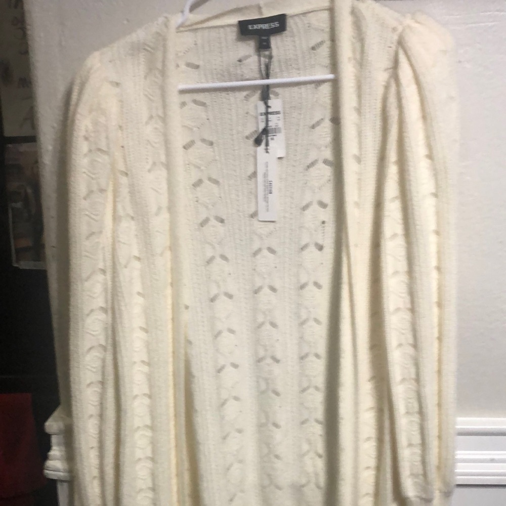 Express Cream Knit Cardigan